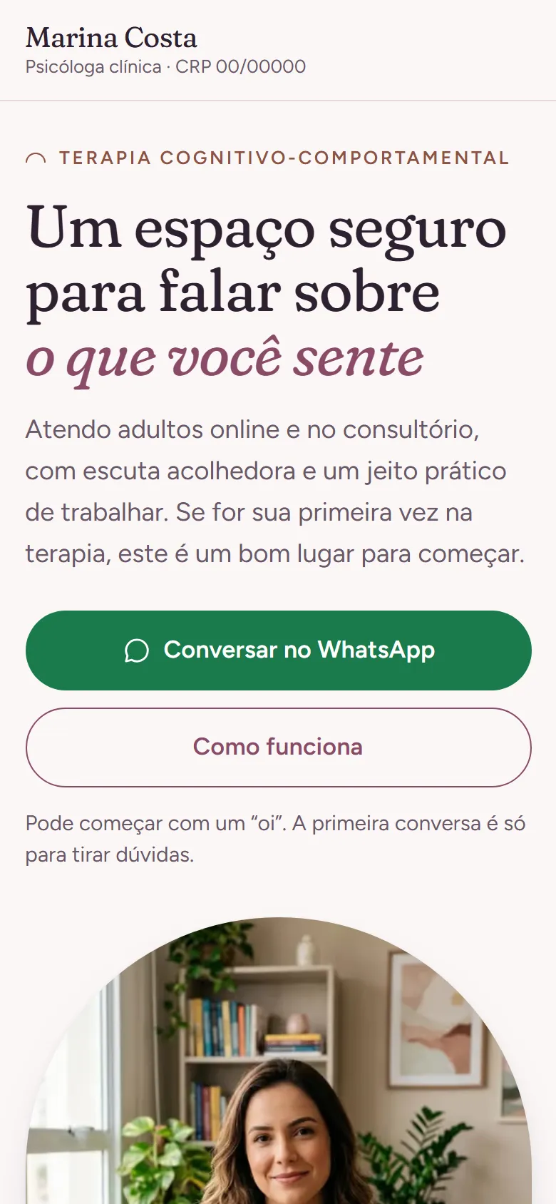 Prévia no celular do estilo Malva