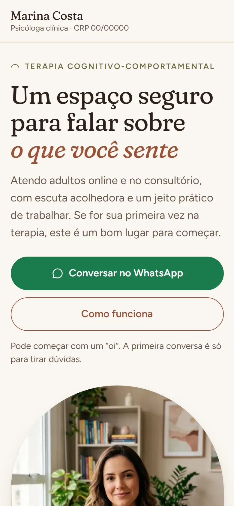 Prévia no celular do estilo Terra